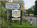 SK6843 : Gunthorpe village sign by Alan Murray-Rust
