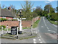 Signpost and village pump at the crossroads, Hexton