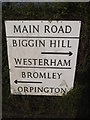 TQ4160 : Council issued direction sign on Main Road, Biggin Hill by David Howard