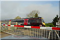 Train at Ley level crossing