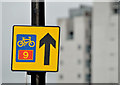 J3474 : National Cycle Network route diversion sign, Belfast (May 2014) by Albert Bridge