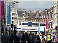 View of a c2c train crossing the bridge over the High Street