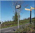 Rusty old signpost on the North Somerset Levels east of Kenn