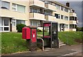 Postbox and telephone box, Lichfield Avenue, Torquay