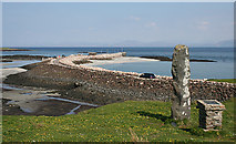 NM4883 : Standing Stone and Ferry Slipway by Anne Burgess