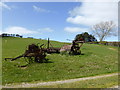 Old agricultural implements beside Glyndwr