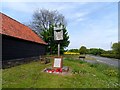 Village sign and war memorial, Whepstead