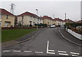 Houses and distant pylons, Brynheulog, Perthcelyn