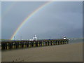 TQ5178 : Rainbows over Erith Pier at low tide by Marathon