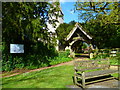 Seat and lych gate in Lasham