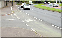 J3874 : Ring road cycle lane, Belfast by Albert Bridge
