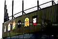 Belfast - "Peace Line" Wall - Icons at Top of Wall off Howard Street