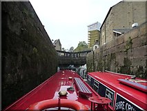SE0623 : Two narrowboats in Lock 2, Rochdale Canal by Christine Johnstone