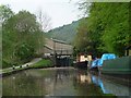 SD9926 : Moorings below Mayroyd Mill Lock [No 8], Rochdale Canal by Christine Johnstone