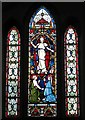 TL5502 : St. Martin's Church, Chipping Ongar - stained glass window in chancel by Mike Quinn