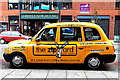 Belfast - City Centre - Yellow Taxi along Glengall Street near Bus Station