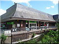 Wimborne Minster: the River Allen passes the Co-Op