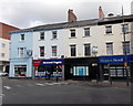 Zebra crossing to an empty office in Bridge Street, Newport