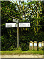 TM0572 : Roadsign on the B1113 Finningham Road by Geographer