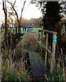 Footbridge across a ditch by the rugby ground, Forhill