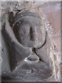 NY1750 : Monastic carved head in Holme Cultram Abbey by Matthew Hatton