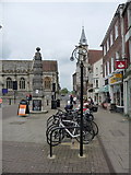 SY6990 : Dorchester: bicycle parking on Cornhill by Chris Downer