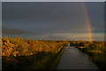 SJ6446 : Rainbow at Coole Lane Bridge, Coole Pilate, Shropshire Union Canal by Christopher Hilton