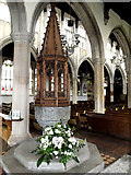 TL8646 : Font of Holy Trinity Church, Long Melford by Geographer