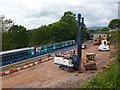 Construction of a railway station, Bassaleg, Newport