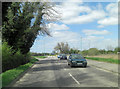 A417 approaches the mini-roundabout north of Green Farm