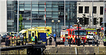 J3474 : Fire appliances and ambulances, Donegall Quay, Belfast - June 2014(1) by Albert Bridge