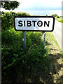 TM3666 : Sibton Village Name sign on Rendham Road by Geographer