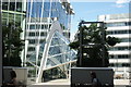 View of City Point and a plant climbing frame from the square in front of City Point