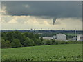 Wind spout over the River Trent seen from near Flixborough