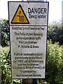 Danger deep water sign at Gulpher Pond