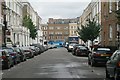 View back up Nevern Square to Earls Court Road