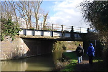 SP4909 : Cherwell Valley Line crosses Oxford Canal by N Chadwick