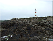 NH9487 : Rocks towards Tarbat Ness Lighthouse by JThomas