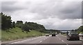 Approaching footbridge over M5 north of junction 12