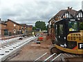 Track laying beside Greenwood Court