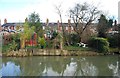 Terraced housing  seen across the canal