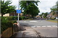 Mini-roundabout at the end of Water Lane