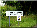 TL8044 : Pentlow Village Name sign on School Road by Geographer