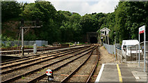 SH5771 : Bangor Railway Station by Peter Trimming