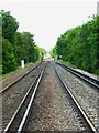 Looking east on railway line from footpath crossing