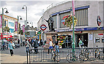 TQ2771 : Tooting Broadway Station entrance, with King Edward VII statue by Ben Brooksbank