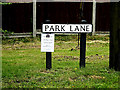 Park Lane sign