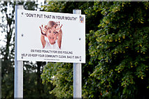 J4173 : Dog dirt sign, Dundonald by Albert Bridge