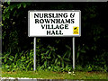 SU3716 : Nursling & Rownhams Village Hall Sign by Geographer