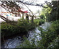 River Frome flows past the edge of Eastington Primary School